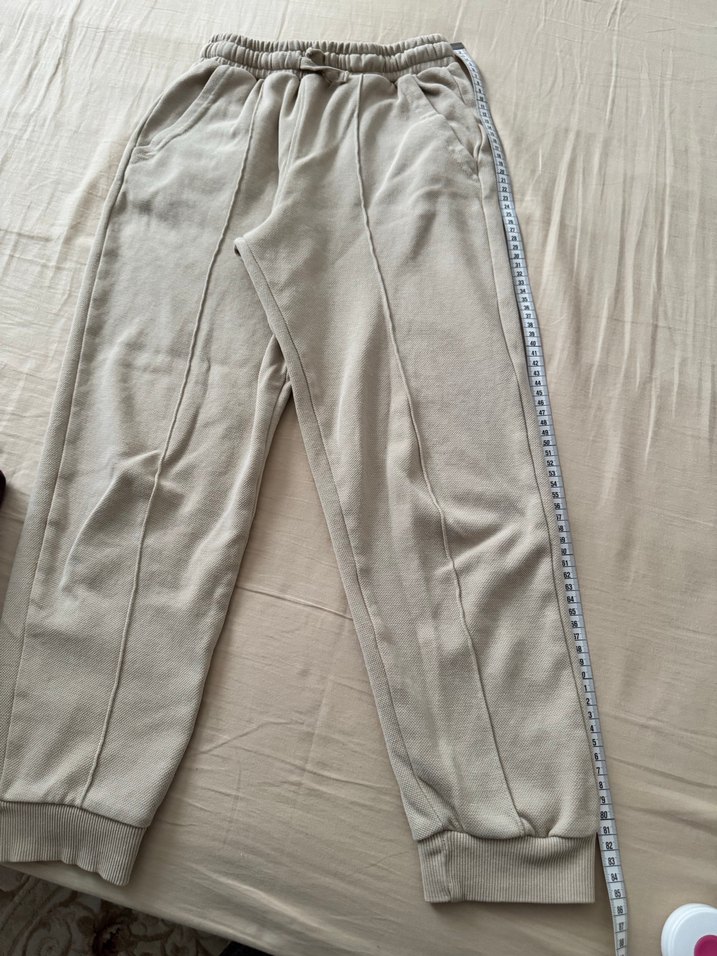 Bej erkek çocuk Keten Rahat Kesim Eşofman - Görsel 2