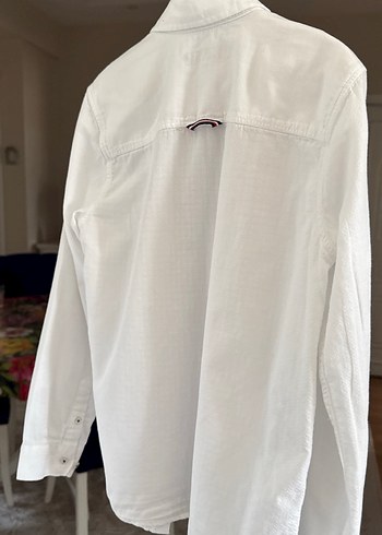 Düğmeli Beyaz Pamuklu Erkek Gömlek - Görsel 5