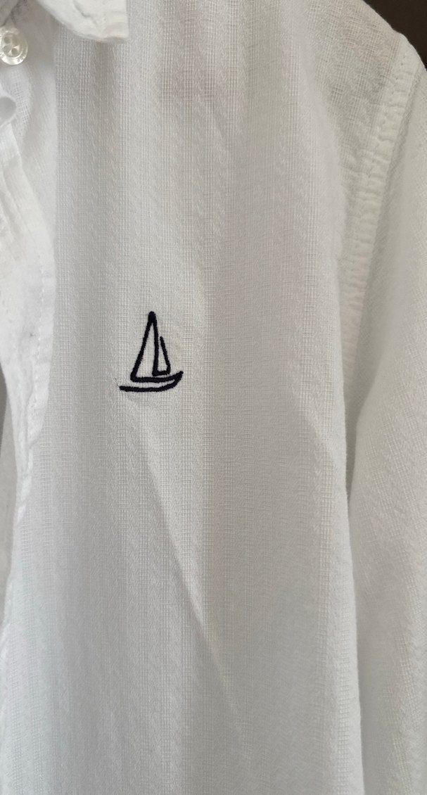 Düğmeli Beyaz Pamuklu Erkek Gömlek - Görsel 3