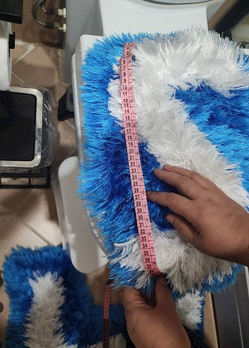 Mavi Batik Desenli Banyo Paspası Seti - Görsel 8