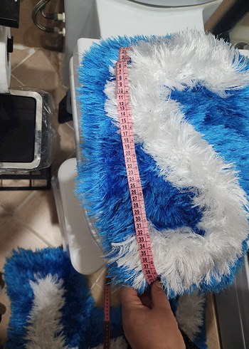 Mavi Batik Desenli Banyo Paspası Seti - Görsel 9