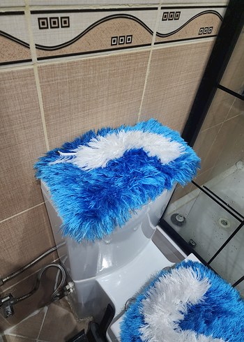 Mavi Batik Desenli Banyo Paspası Seti - Görsel 10