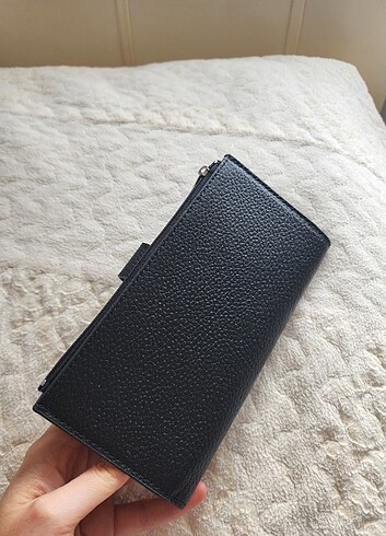 Sıfır hiç kullanılmamış 0 gerçek deri kadın cüzdanı siyah renkli - Görsel 5