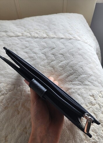 Sıfır hiç kullanılmamış 0 gerçek deri kadın cüzdanı siyah renkli - Görsel 10