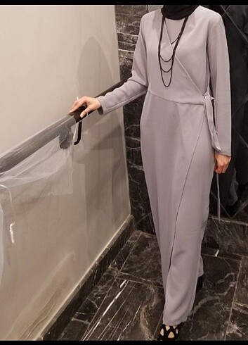 Tesettür tulum Gri renkli 36 beden - Görsel 2