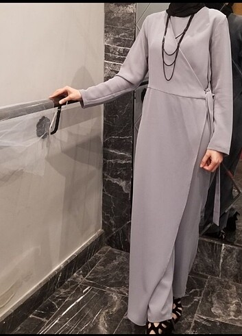 Tesettür tulum Gri renkli 36 beden - Görsel 4