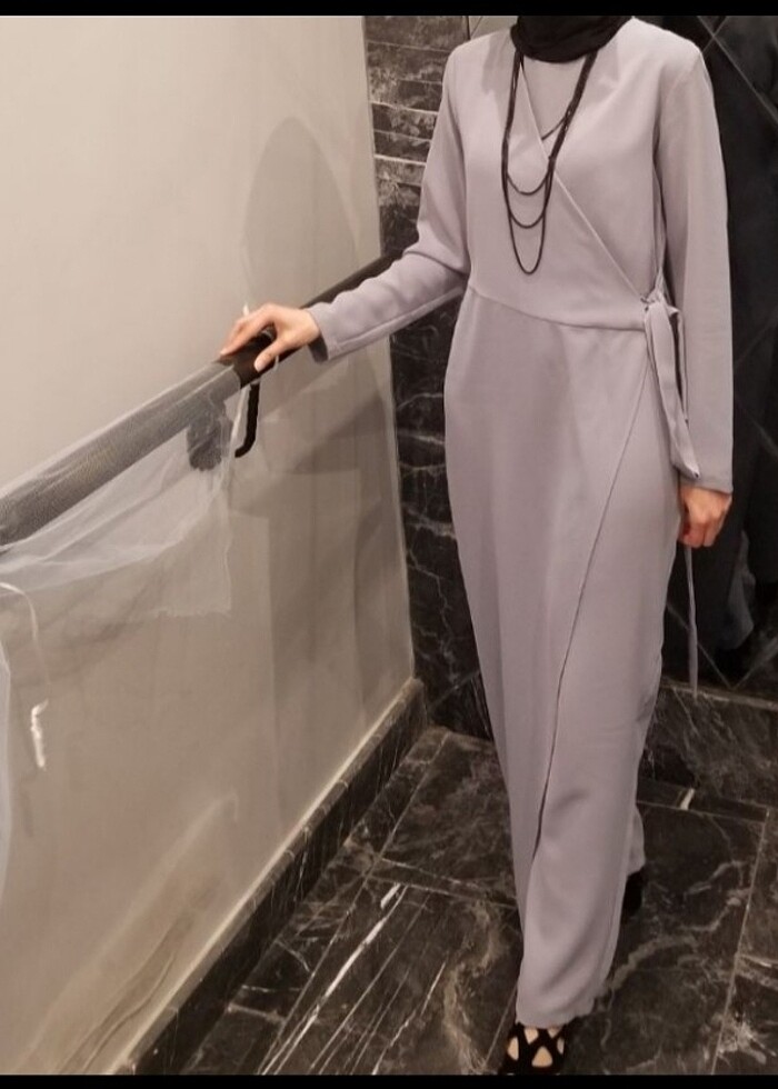 Tesettür tulum Gri renkli 36 beden - Görsel 2