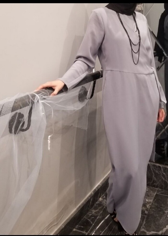 Tesettür tulum Gri renkli 36 beden - Görsel 3