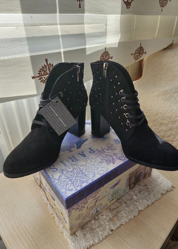 Ayakkabı Dünyasından Süet kadın bot 38 numara çok şık - Görsel 4