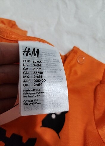 H&M kız bebek kostüm 3-6 ay turuncu - Görsel 6