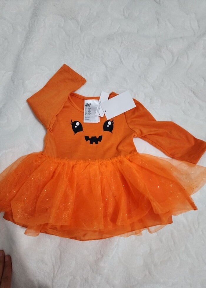 H&M kız bebek kostüm 3-6 ay turuncu - Görsel 3