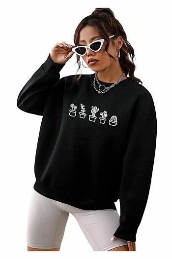 Bisiklet yaka sweatshirt