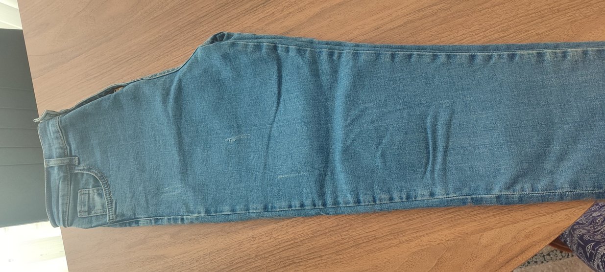 Düğmeli İşlemeli Mavi Kadın Midi Jean - Görsel 5