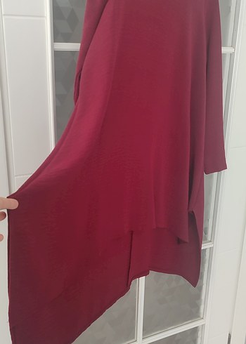 Bordo Uzun Kollu Salaş Tunik - Görsel 2