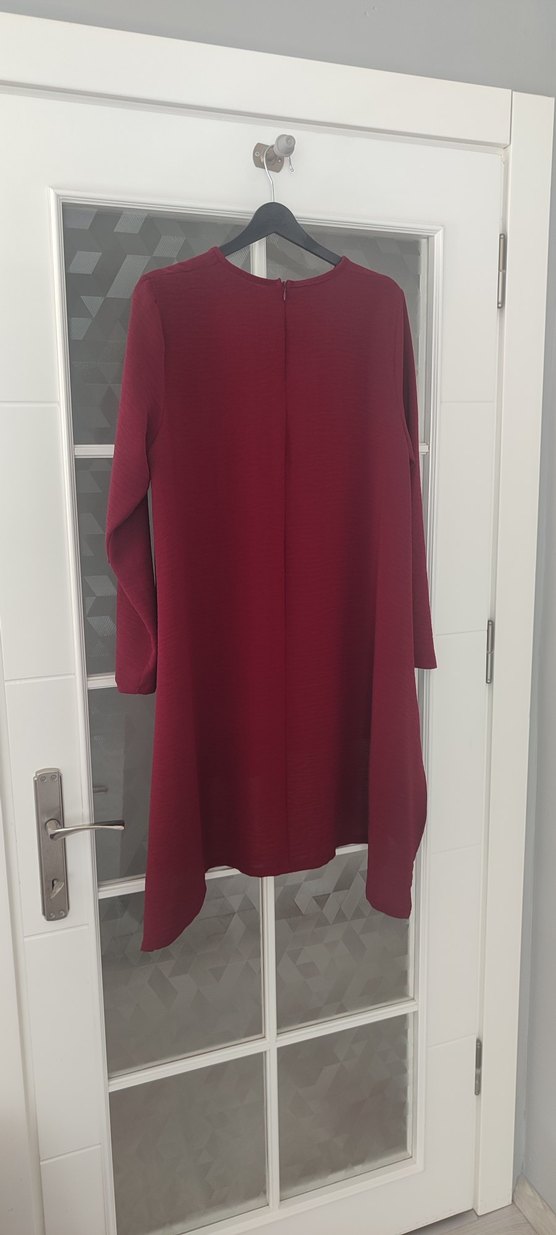 Bordo Uzun Kollu Salaş Tunik - Görsel 4