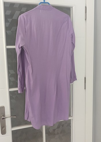 Uzun Kollu Mor Düğmeli Kadın Tunik - Görsel 4