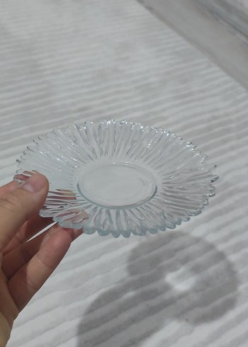 Vintage Şeffaf Cam Tabak 12li - Görsel 2