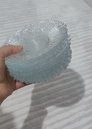 Vintage Şeffaf Cam Tabak 12li - Görsel 5