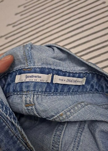 stradivarius denim şort tulum - Görsel 6