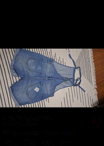 stradivarius denim şort tulum - Görsel 5