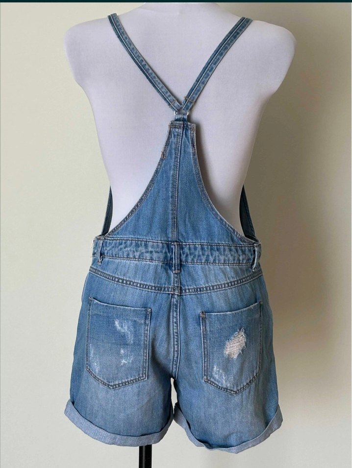 stradivarius denim şort tulum - Görsel 2