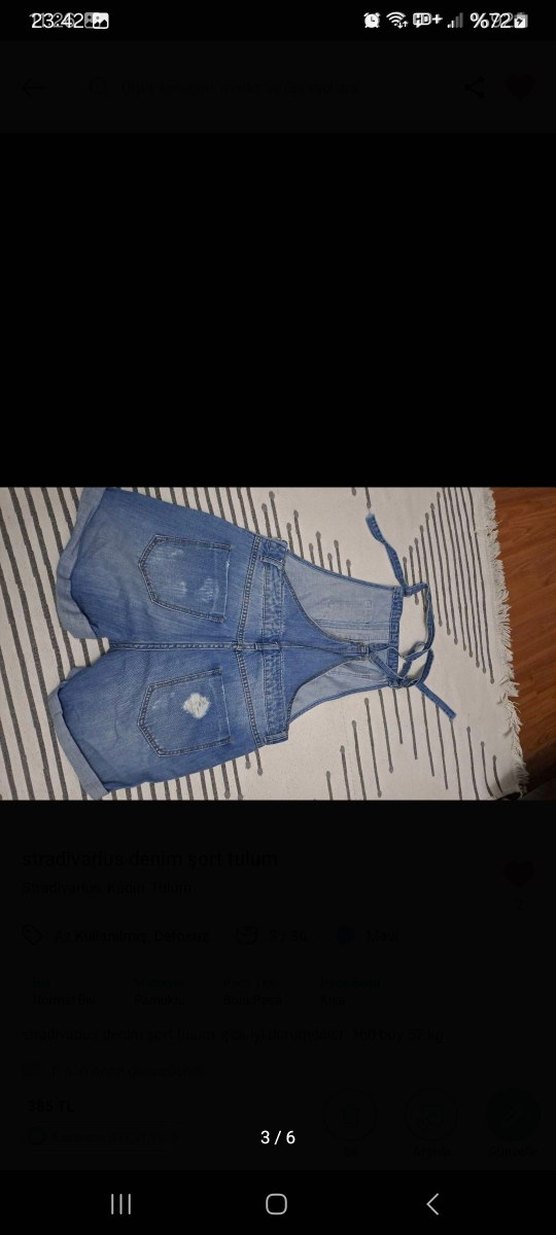 stradivarius denim şort tulum - Görsel 5