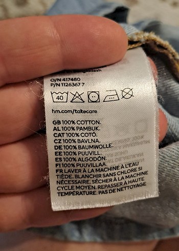 H&M 12-18 ay H&M çocuk jean elbise