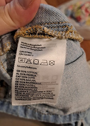 12-18 Ay Beden 12-18 ay H&M çocuk jean elbise