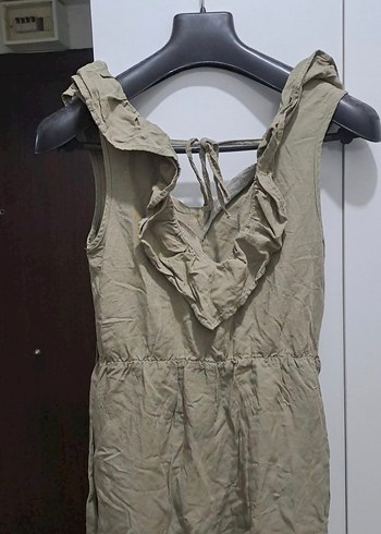 Mudo keten karışımlı tulum - Görsel 6