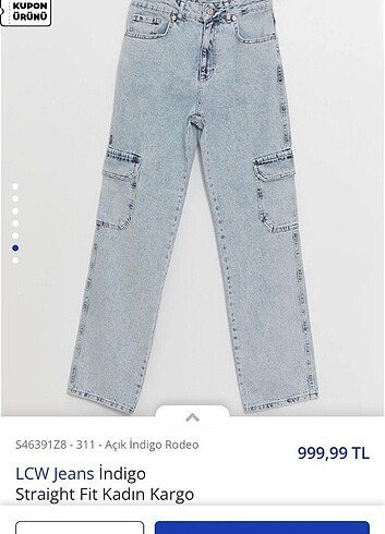 28 Beden mavi Renk Lcw kargo kot pantolon