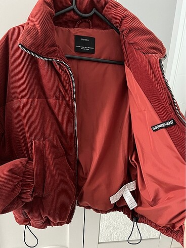 xs Beden bordo Renk Bershka Kalın Oversize Şişme Mont