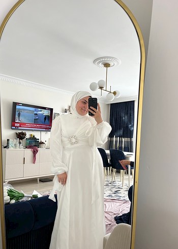 Uzun Beyaz İşlemeli Bohem Elbise