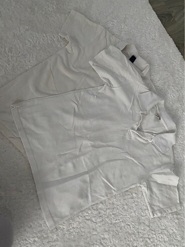 Polo yaka beyaz tişört