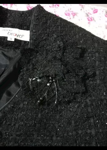 36 Beden siyah Renk Düğmeli Siyah Kadın Blazer Ceket