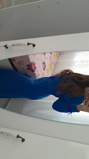 Kadin mavi tesettür elbise