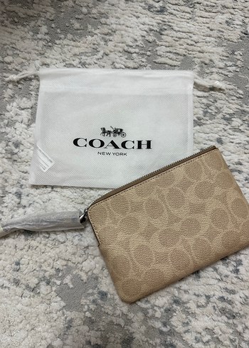 Beden ten rengi Renk Bej Kadın Deri Cüzdan Coach