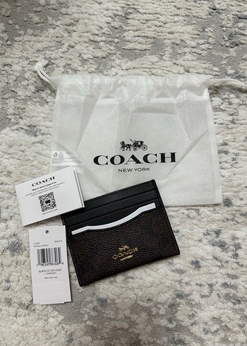 Coach Desenli Kahverengi Deri Kadın Kartlık