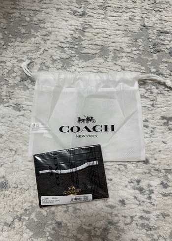 Beden kahverengi Renk Coach Desenli Kahverengi Deri Kadın Kartlık