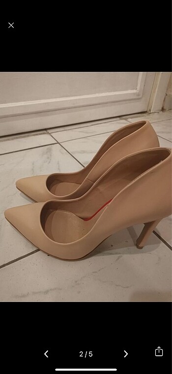 40 Beden Stiletto Ten Nude Topuklu Ayakkabı 40 numara
