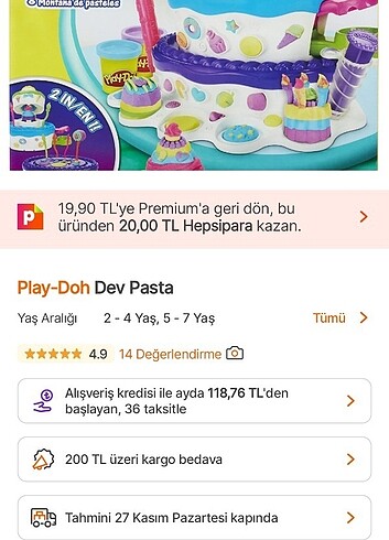  Play doh pastacılık set