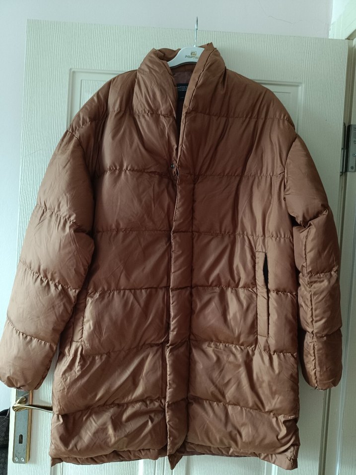 Kahverengi Kadın Midi Kışlık Mont geniş kalıp xl bile olur - Görsel 2