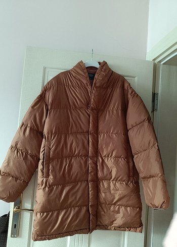 çıtçıtlı Kahverengi Kadın Kışlık Mont M beden geniş kaliptir - Görsel 2