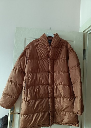 çıtçıtlı Kahverengi Kadın Kışlık Mont M beden geniş kaliptir - Görsel 3