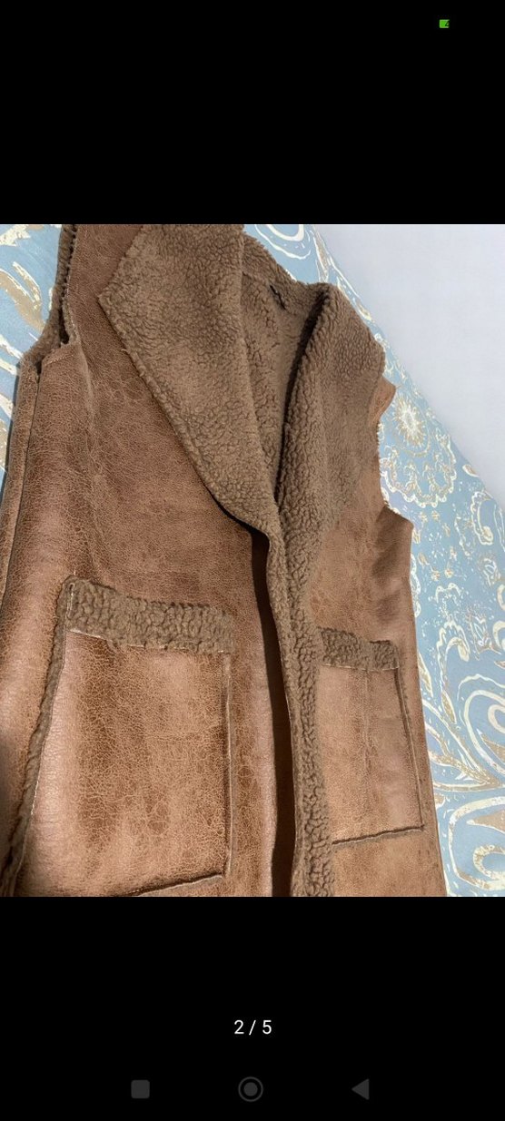 Kahverengi Kürklü Süet Kadın Yelek - Görsel 2