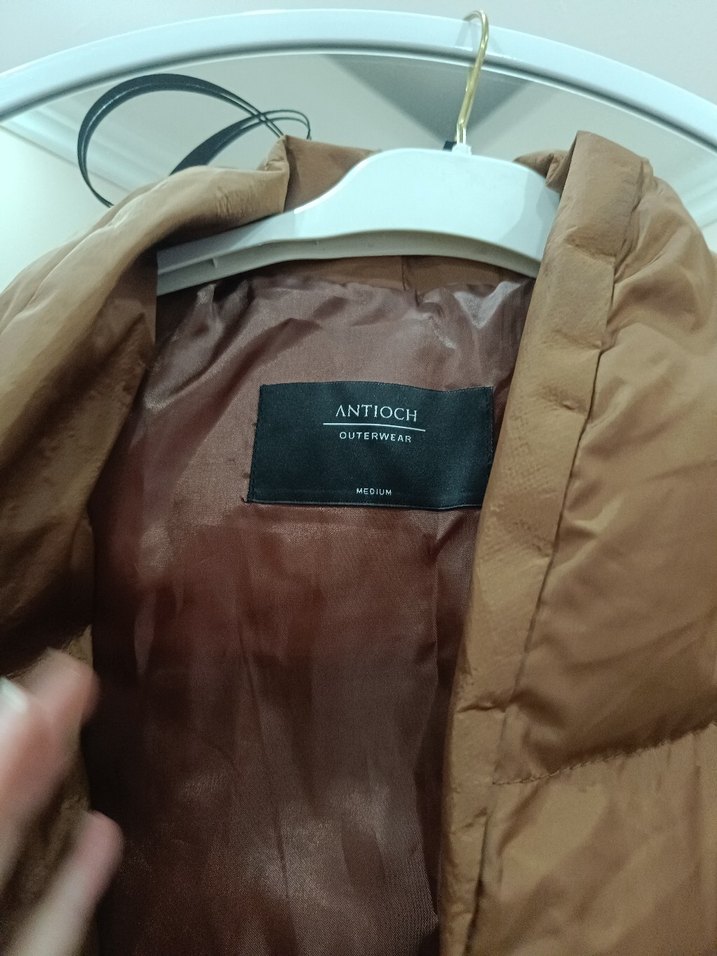 Düğmeli Uzun Kahverengi Kadın Kışlık Mont - Görsel 2