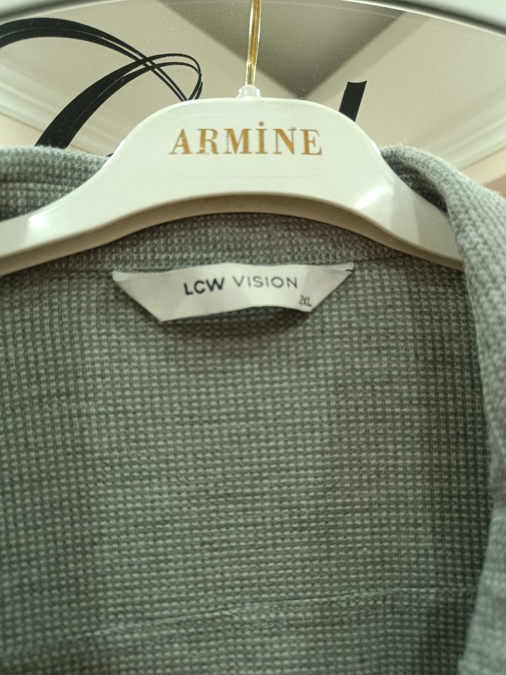 Gri Erkek Keten Gömlek, Uzun Kollu, Düğmeli - Görsel 2