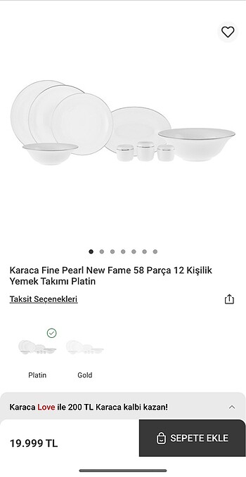 Karaca yemek takımı