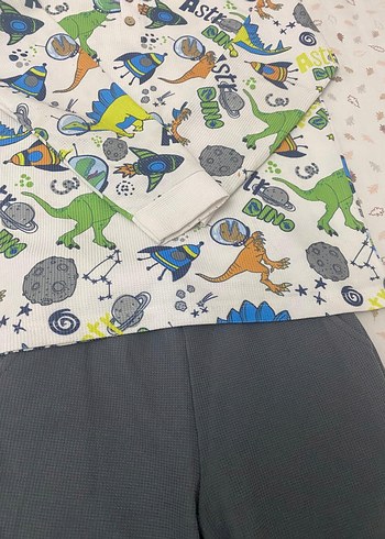 Gri Baskılı Erkek Çocuk Pijama Takımı - Görsel 5