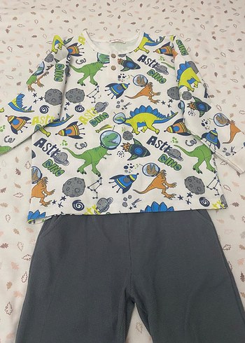 Gri Baskılı Erkek Çocuk Pijama Takımı - Görsel 3