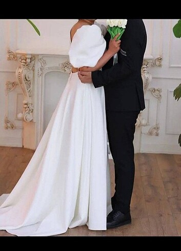 40 Beden beyaz Renk Nikah elbisesi